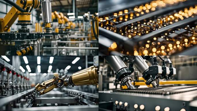 工业科技创新 无人工厂 机械臂生产线