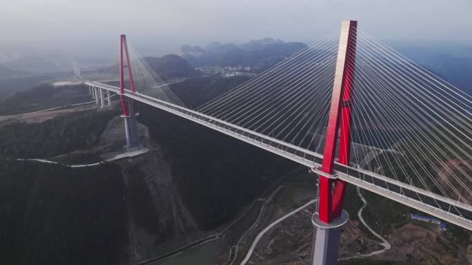 航拍贵州龙里河大桥 航拍世界第一高桥