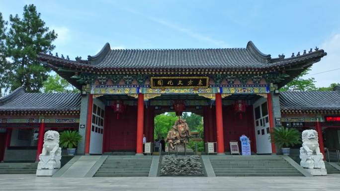 航拍杭州市东方文化园AAAA级景区