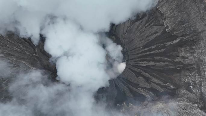 印尼布罗莫火山群全景高清航拍