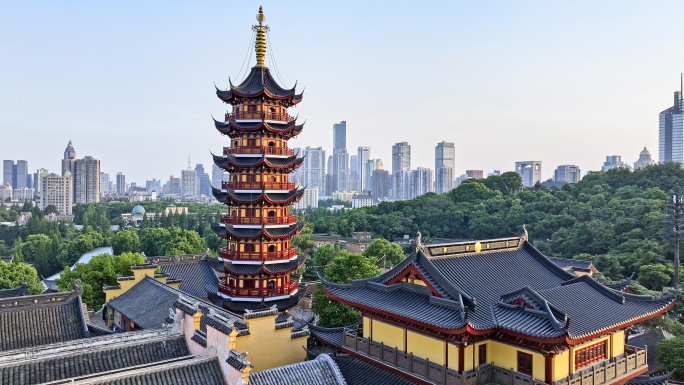 南京古鸡鸣寺航拍延时宣传片