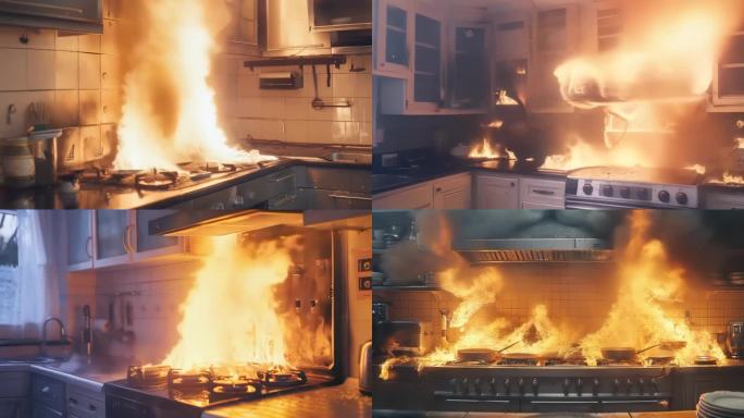 厨房着火 燃气泄漏