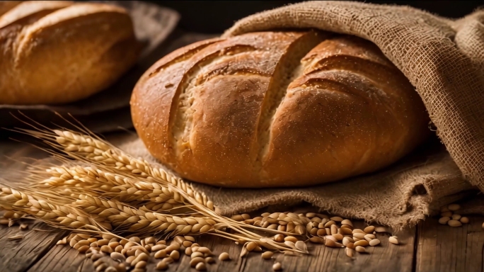 麦子成熟面包粮食大米合集