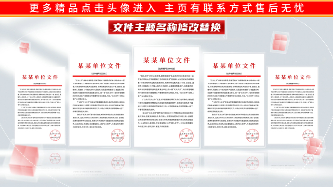 简洁红头文件展示包装