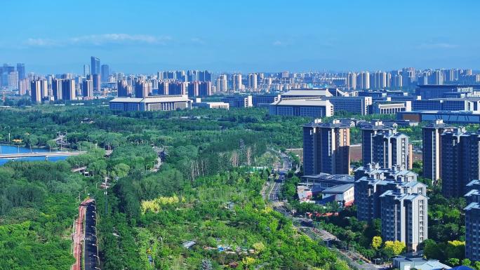 航拍北京城市副中心 北京市政府大楼