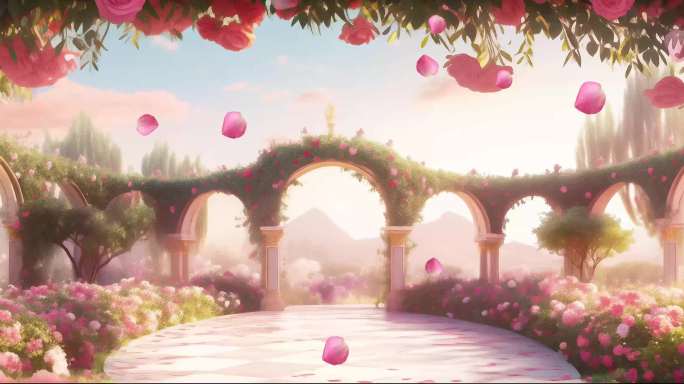 浪漫玫瑰花园 婚宴大屏-1