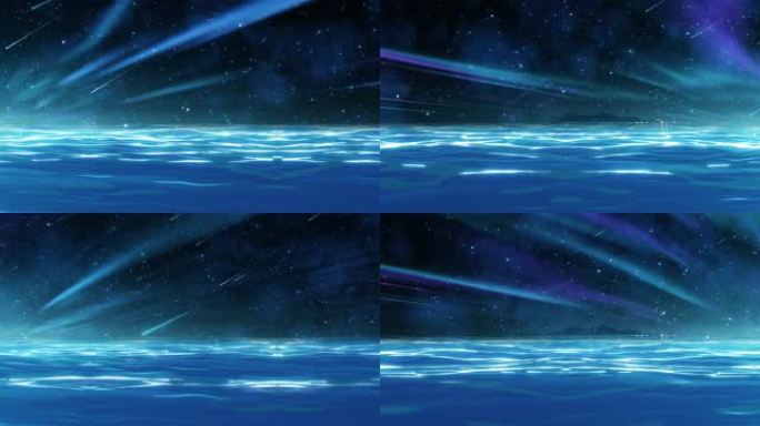 夜晚海面星空
