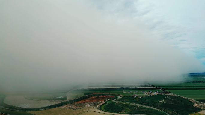 新疆 北疆 沙尘暴   航拍 4K60P