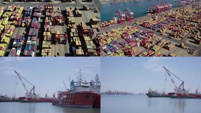 港口航拍经济发展