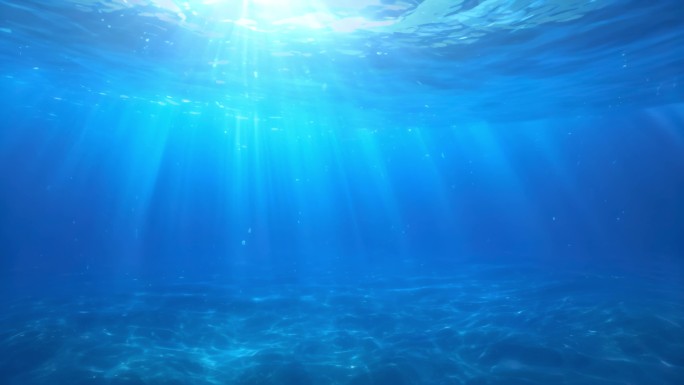 水下循环视频 蔚蓝海水深海光线平静唯美2