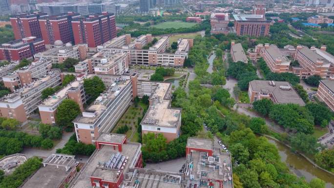 福州福建师范大学旗山校区航拍校园风景风光