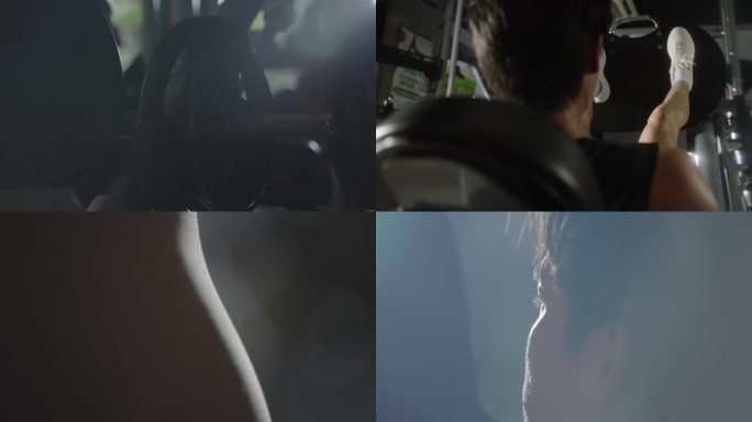 4k 年轻男士 健身房 甩绳 肌肉 训练