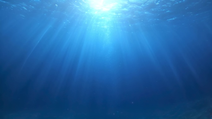 水下循环视频 蔚蓝海水深海光线平静唯美1
