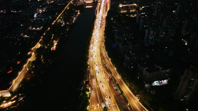 南京双桥门立交桥-夜景