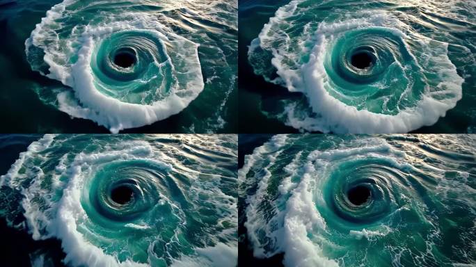 漩涡 海洋 水 海浪 泡沫风暴 4k视频