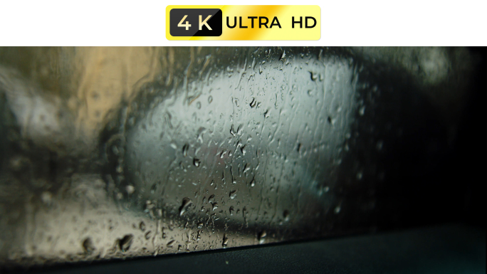 下雨天开车车窗后视镜雨水4k素材