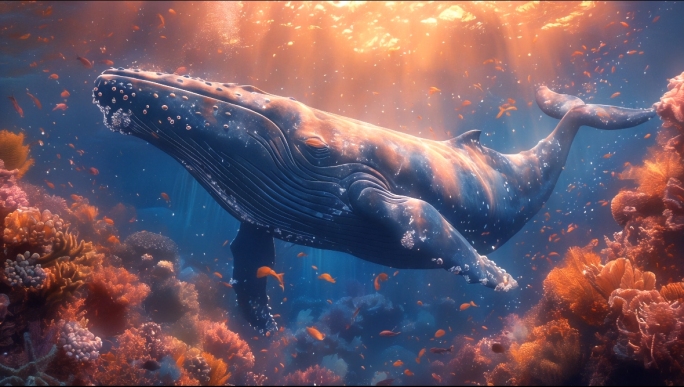4K高帧率卡通鲸鱼动态素材