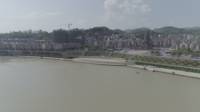 航拍湖南省新晃县景色