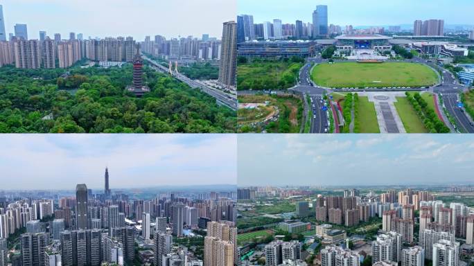 城市 成都航拍 城市建设发展 道路交通