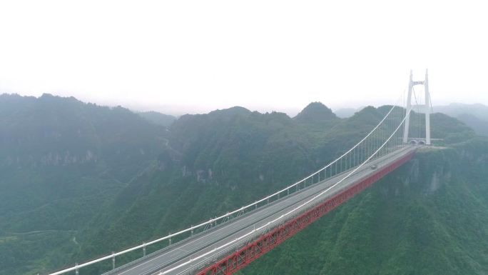 航拍矮寨盘山公路 湖南省吉首市