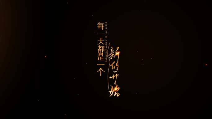 竖版竖条黑底金字浪漫抒情文字动画AE模板