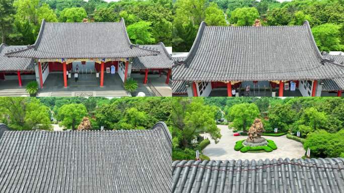 航拍杭州市东方文化园AAAA级景区