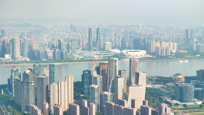 杭州钱江新城城市航拍风景