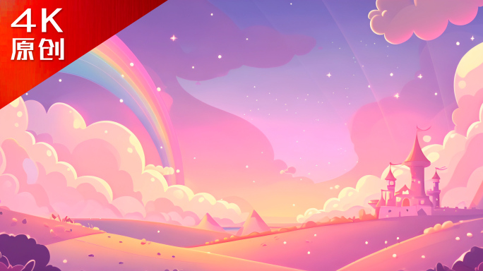 彩虹城堡卡通LED背景