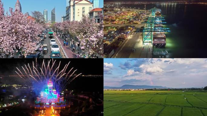 天津城市、港口风光