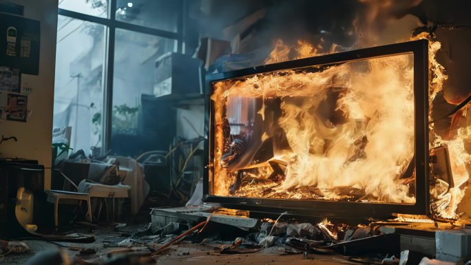 液晶电视机起火火灾