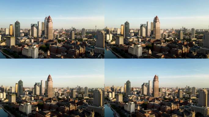 天津航拍，城市延时空镜素材