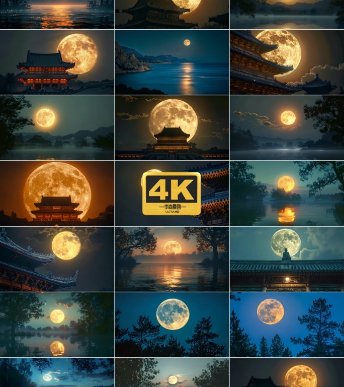4k国风圆月中秋明月合集