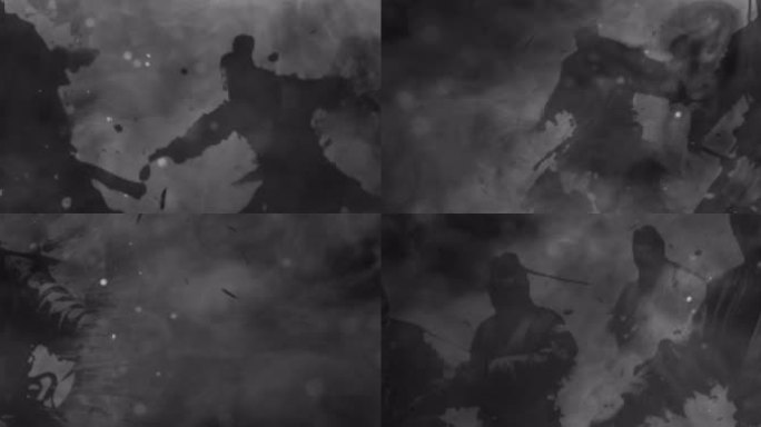 水墨-水墨-武侠-战场-说唱-竹叶