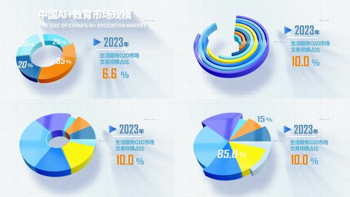 维饼图饼状统计数据增长比例图