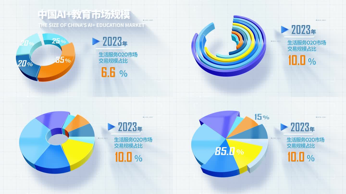 维饼图饼状统计数据增长比例图