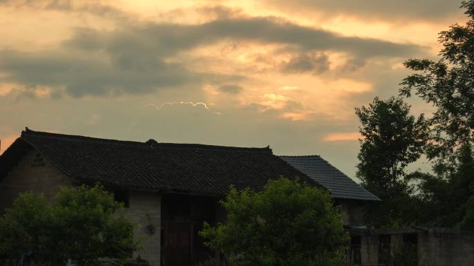 农村落日延时