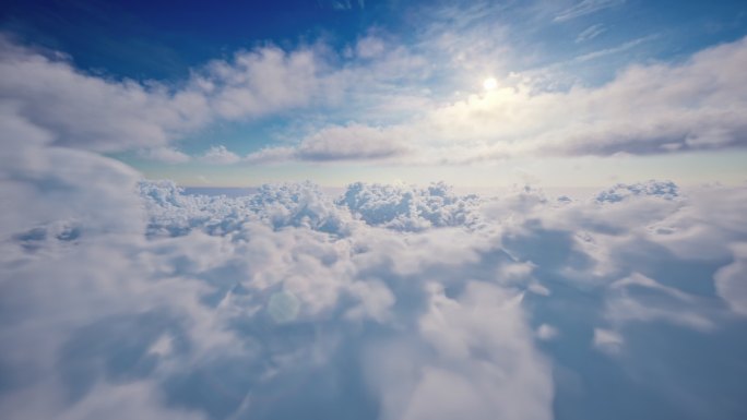 4K无人机3中不同角度穿越云层多角度