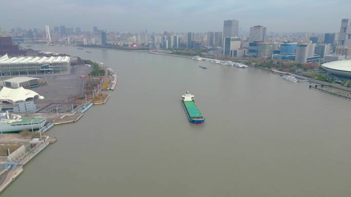 上海市黄浦江两岸城市风景视频素材航拍