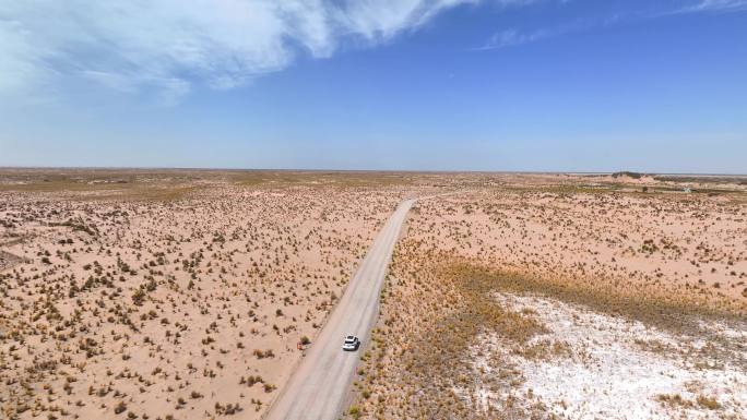 【4K实拍】沙漠汽车航拍