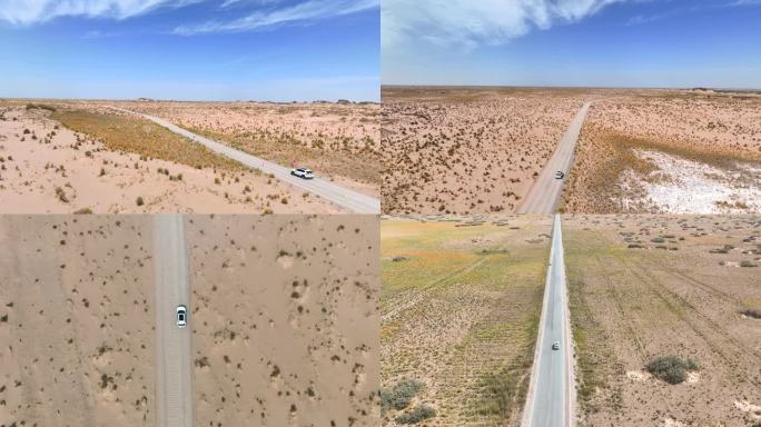 【4K实拍】沙漠汽车航拍