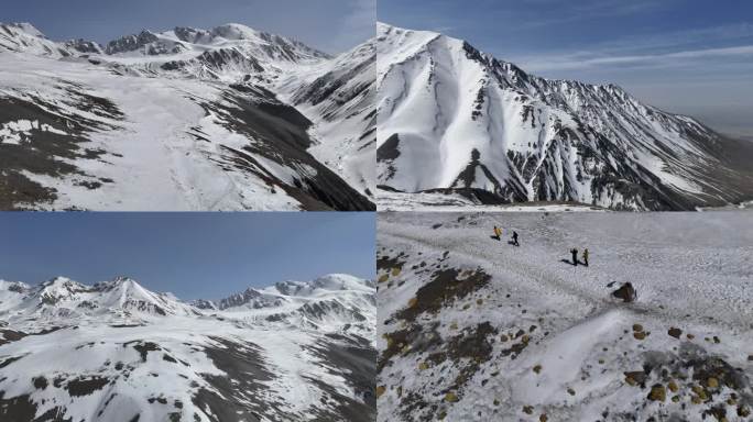 青海海北门源 祁连山岗什卡雪峰 4K航拍