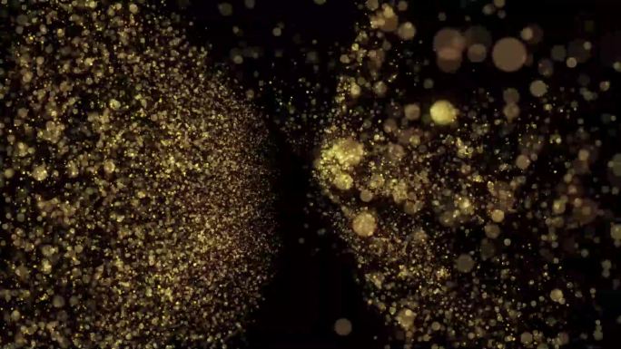 金色粒子汇聚建筑片头动画AE模板