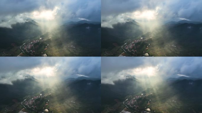 云雾下的长泰古山重村4K航拍