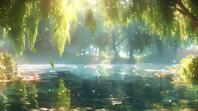 大自然山间天然氧吧森林河流水