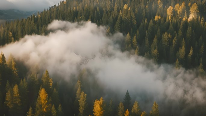 科罗拉多州落基山脉的国家森林树木和云层