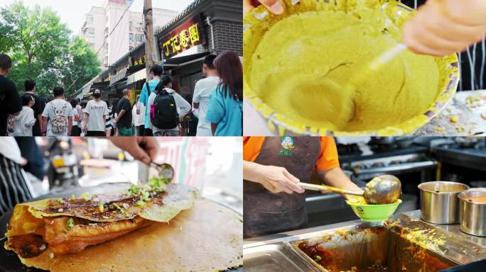 4k天津西北角特色人文早餐煎饼果子嘎巴菜