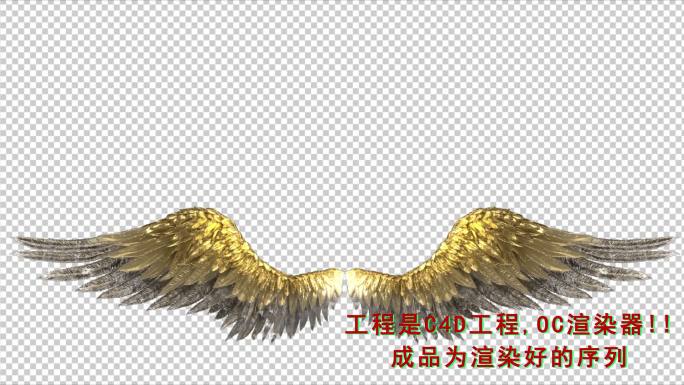 金色翅膀三维工程+渲染好的序列