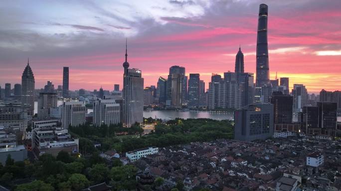 上海日出 上海朝霞 黄浦江 外滩 陆家嘴