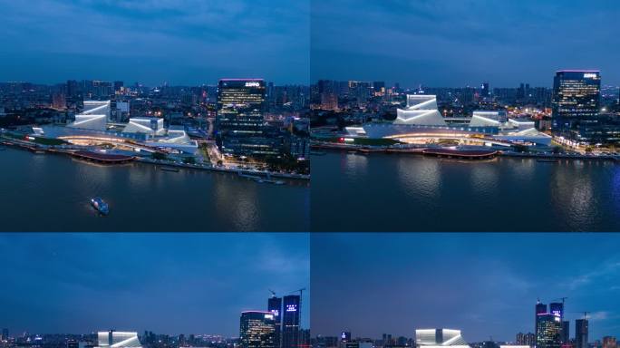 【正版商用】广州大湾区艺术中心夜景延时1