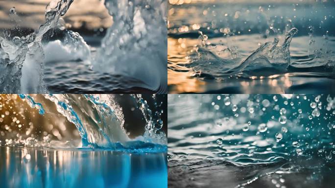 小河 溪流 水浪 浪花 水花 浪涛 波涛